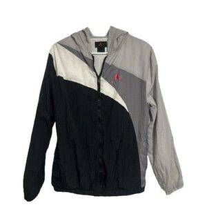 Youth XL Jordan Mesh Lined Black and Grey Jacket with Red Logo